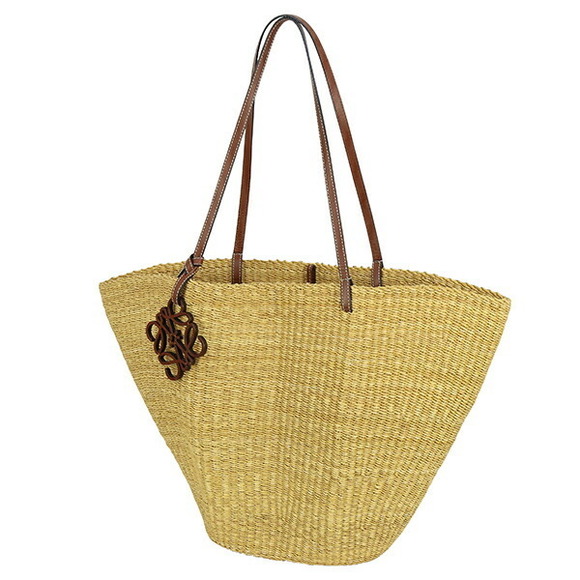 Loewe Pecan Shell Calf Bag Bag Tote Elephant Brown Basket Grass Anagram - Picture 1 of 6